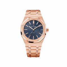Audemars Piguet Royal Oak Blue Dial 18K Pink Gold Automatic Men's Watch 15400OROO1220OR03