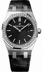 Audemars Piguet Royal Oak Diamond Black Dial Stainless Steel Ladies Watch 67651st.zz.d002cr.01