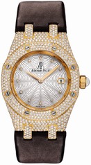 Audemars Piguet Royal Oak Diamond Mother of Pearl Dial Gold Ladies Watch 67605BA.ZZ.D080SU.01