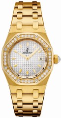 Audemars Piguet Royal Oak Diamond Silver Dial 18 kt Yellow Gold Ladies Watch 67601BA.ZZ.1230BA.01