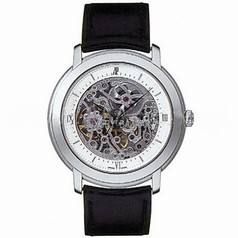 Audemars Piguet Skeleton Dial Stainless Steel Black Leather Men's Watch 15058BCOOA001CR01