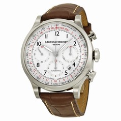 Baume and Mercier Capeland White Dial Chronograph Men's Watch 10082
