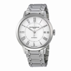 Baume and Mercier Classima Automatic White Sunray Dial Stainless Steel Ladies Watch MOA10220