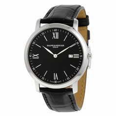 Baume and Mercier Classima Executives Black Dial Stainless Steel Men's Watch 10098