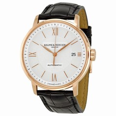 Baume and Mercier Classima Executives Silver Dial Leather Men's Watch 10037