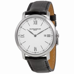 Baume and Mercier Classima Executives White Dial Stainless Steel Men's Watch 10097