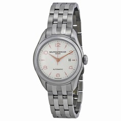 Baume and Mercier Clifton Silver Dial Stainless Steel Ladies Watch 10150