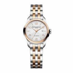 Baume and Mercier Clifton Silver Dial Two Tone Stainless Steel Ladies Watch 10152