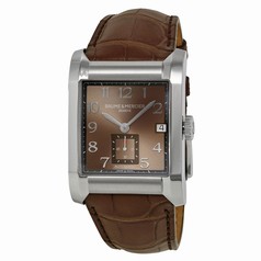 Baume and Mercier Hampton Brown Dial Leather Strap Men's Watch 10028