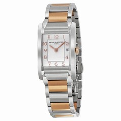 Baume and Mercier Hampton Silver Dial Steel and 18kt Rose Gold Ladies Watch 10108
