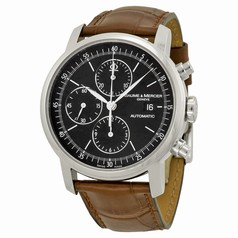 Baume et Mercier Classima Chronograph Black Dial Leather Men's Watch MOA8589
