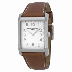 Baume et Mercier Hampton White Dial Brown Leather Men's Watch 10153