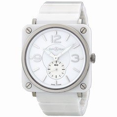 Bell & Ross Aviation 39 MM White Unisex Watch BRS-WH-CERAMIC/SCE
