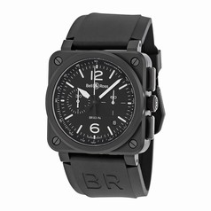 Bell & Ross Aviation Black Dial Chronograph Men's Watch BR0394-BL-CA