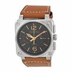 Bell & Ross Aviation Golden Heritage Black Dial Chronograph Automatic Men's Watch BR0394-GOLD-HER