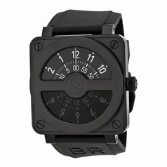 Bell & Ross Compass Black Dial and Black Rubber Strap Men's Watch BR01-92-COMCARBN