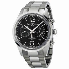 Bell & Ross Officer Automatic Chronograph Black Dial Men's Watch BR126-BL-ST-SS