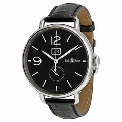 Bell & Ross Vintage Automatic Black Dial Black Leather Men's Watch BLRBRWW190-BL-ST