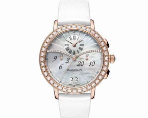 Blancpain Chronographe Mother of Pearl Dial Rose Gold Diamond Ladies Watch 3626-2954-58A
