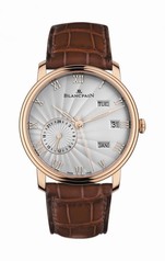Blancpain Villeret Silver Dial 18kt Rose Gold Brown Leather Men's Watch 6670-3642-55B