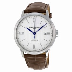 Baume et Mercier Classima Automatic Silver Dial Brown Leather Men's Watch 10214