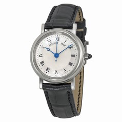 Breguet Classique Mother of Pearl Dial 18kt White Gold Black Leather Ladies Watch 8067BB52964