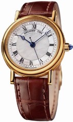 Breguet Classique Mother of Pearl Dial 18kt Yellow Gold Brown Leather Ladies Watch 8067BA52964