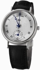 Breguet Classique Perpetual Calendar Silver Dial 18kt White Gold Black Leather Men's Watch 7717BB1E986