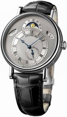 Breguet Classique Silver Dial 18kt White Gold Black Leather Men's Watch 7337BB1E9V6