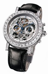 Breguet Classique Skeleton Dial 18kt White Gold Diamond Black Leather Men's Watch 5238BB109V6DD00