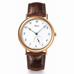 Breguet Classique White Dial Brown Leather Band 18 Carat Yellow Gold Case Men's Automatic Watch 5140/BA 12/9V6