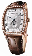 Breguet Heritage Silver Dial 18kt Rose Gold Diamond Brown Leather Men's Watch 3661BR12984DD00