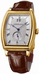 Breguet Heritage Silver Dial 18kt Yellow Gold Brown Leather Men's Watch 5480BA12996