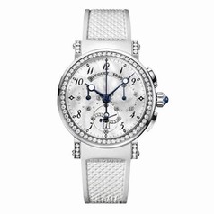 Breguet Marine Automatic Chronograph Diamond Mother of Pearl Dial White Gold Ladies Watch 8828BB5D586DD00