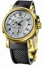 Breguet Marine Silver Dial 18kt Yellow Gold Black Rubber Men's Watch 5827BA125ZU