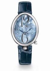 Breguet Reine de Naples Blue Mother of Pearl Dial Leather Ladies Watch 8967ST/V8/986