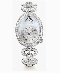 Breguet Reine de Naples Blue Mother of Pearl Diamond 18kt White Gold Ladies Watch 8909BBVDJ29DDDD