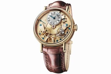 Breguet Tradition Champagne Dial 18kt Yellow Gold Brown Leather Men's Watch 7037BA119V6