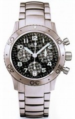 Breguet XX Transatlantique Black Dial Titanium Leather Men's Chronograph Watch 3820TIK2TW9