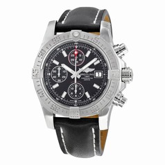 Breitling Avenger II Automatic Black Dial Black Leather Men's Watch A1338111-BC32BKLD