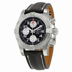 Breitling Avenger II Automatic Black Dial Black Leather Men's Watch A1338111-BC33BKLD