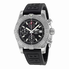 Breitling Avenger II Black Dial Chronograph Black Rubber Automatic Men's Watch A1338111-BC32BKPD3