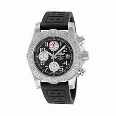 Breitling Avenger II Black Dial Chronograph Black Rubber Strap Automatic Men's Watch A1338111-BC33BKPD3
