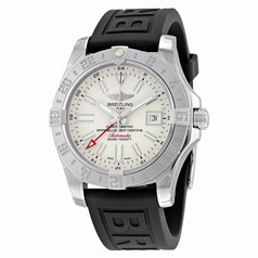 Breitling Avenger II GMT Silver Dial Black Rubber Men's Watch A3239011-G778BKPT3