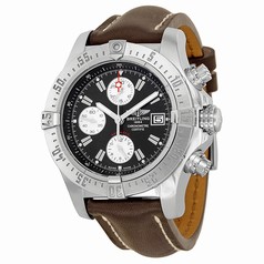 Breitling Chrono Avenger Black Dial Black Leather Men's Watch A1338012/B995