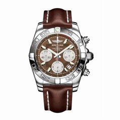 Breitling Chronomat 41 Chronograph Brown Dial Brown Leather Men's Watch AB014012-Q583BRSLT