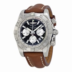 Breitling Chronomat 44 Brown Dial Chronograph Leather Automatic Men's Watch AB011012-Q575BRLT