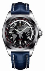 Breitling Galactic Unitime Black Dial Blue Crocodile Leather Automatic Men's watch WB3510U4-BD94BLCT