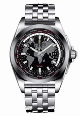 Breitling Galactic Unitime Black Dial Stainless Steel Automatic Men's Watch WB3510U4-BD94SS