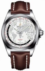 Breitling Gatactic Unitime White Dial Dark Brown leather Men's Watch WB3510U0-A777DBRLD